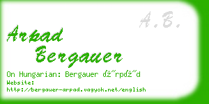 arpad bergauer business card